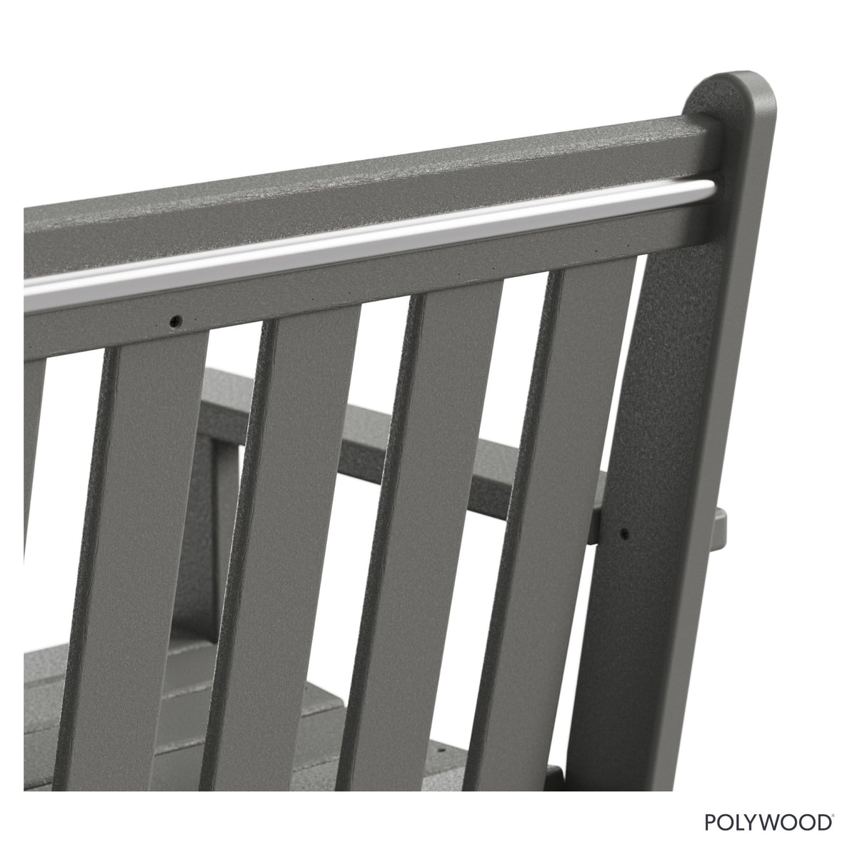 Vineyard 48" Bench by Polywood – 48", Synthetic Wood, Slate Grey, Model GNB48GY