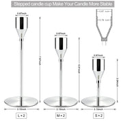 ECHFSM Metal Candlestick Holders, Silver Taper Stands, Set of 6