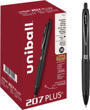 207PLUS+ Gel by Uni-Ball – 216 count (Pack of 1), Plastic, Black, Model 70455