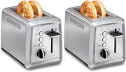 Hamilton Beach 2 Slice Toaster with Extra-Wide Slots,Bagel Setting,Toast Boost,Slide-Out Crumb Tray,Auto-Shutoff & Cancel Button,Defrost Function,Stainless Steel (22794),(Pack of 2)