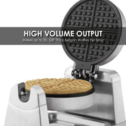 Commercial Classic Single Waffle Maker by Waring – 9-1/4 x 10-1/4-inch x 20-inch, Stainless Steel, Silver, Model WWD180