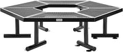 Global Industrial Hexagon Outdoor Tree Bench, Expanded Metal, 73" L x 63" W x 18" H, Black