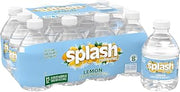 SPLASH REFRESHER Flavored Water Bottles, Lemon Flavor - 12 Pack | Refreshing Flavored Bottled Water with Electrolytes - Zero Sugar & Zero Calories - 8 Fl Oz