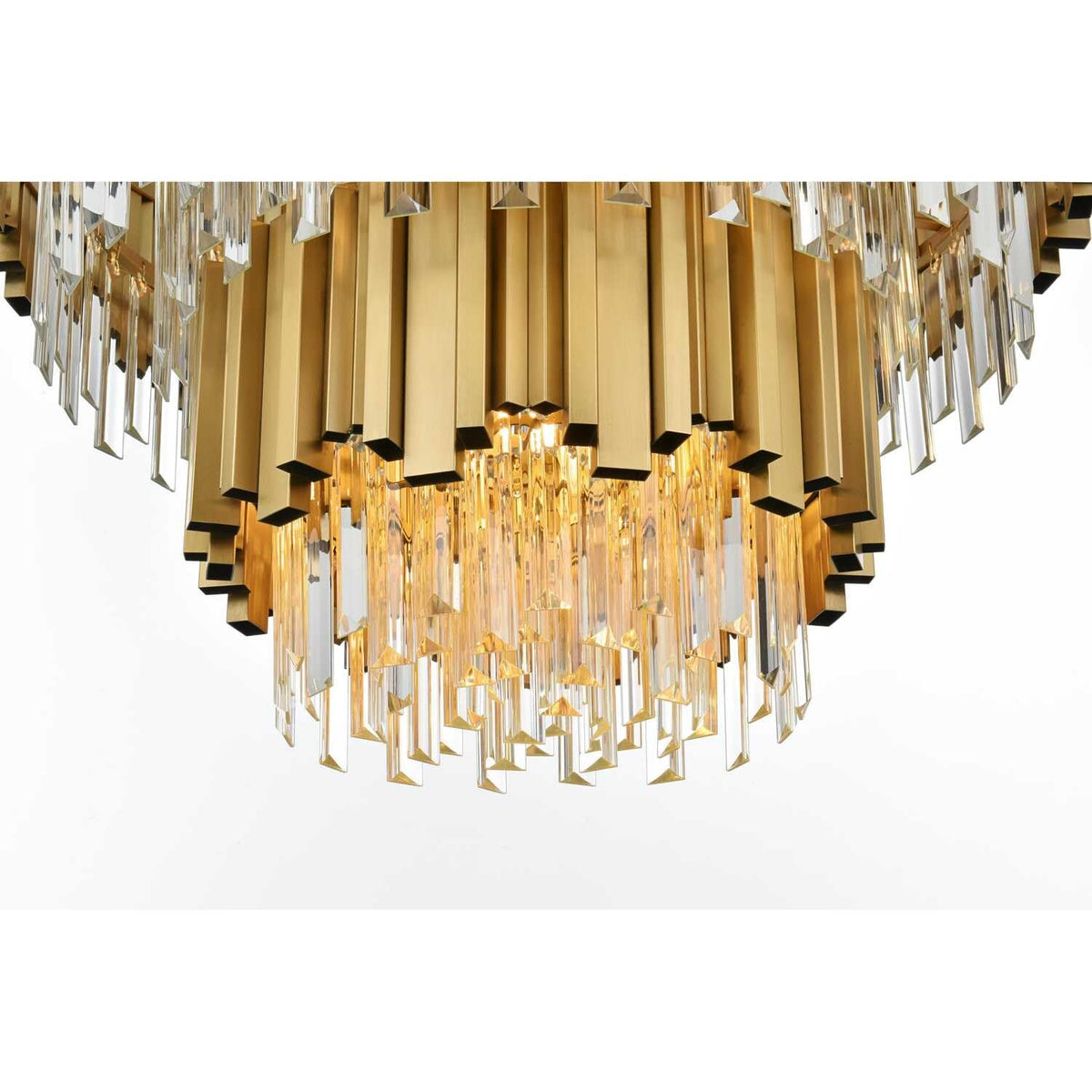 Willow Eight Light Chandelier Satin Gold by Lighting Design – Iron, Satin Gold, Model 3400G24SG