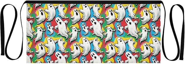 Kitchen Apron Cute Ghost | Unisex Server Apron with 3 Pockets, Adjustable for Waiters, Gardeners, Kitchen, BBQ, Painting and Restaurant Work
