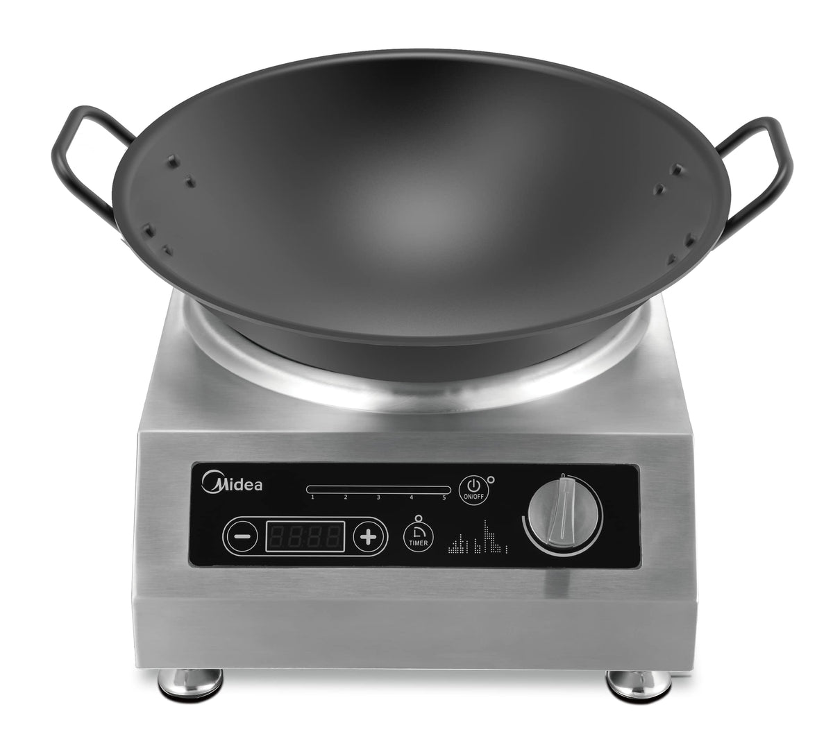 Induction Wok by Midea – 12.2 x 19.7 inches, Stainless Steel, Model MIC3400WK