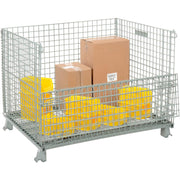 Wire Mesh Folding Open-Top Container by Global Industrial – 30.4 cubic_feet, Wire Mesh 2"x2", Gray Powder Coat Finish, Model 493395