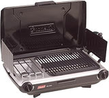 Coleman Tabletop 2-in-1 Camping Grill/Stove, 2-Burner Propane Grill & Stove with Adjustable Burners & 20,000 BTUs of Power, Great for Camping, Tailgating, Grilling