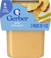 Gerber Stage 2 Pear Pineapple Puree Baby Food, 4 Oz, 16 Pack
