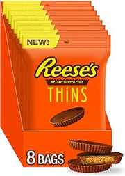 Reese's THiNS Milk Chocolate Peanut Butter Cups, Candy Bags, 3.1 oz (8 Count)