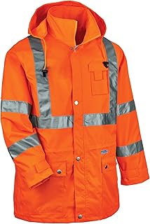 Ergodyne Unisex Glowear 8365 Hi-vis Rain Jacket - Type R, Class 3, Breathable