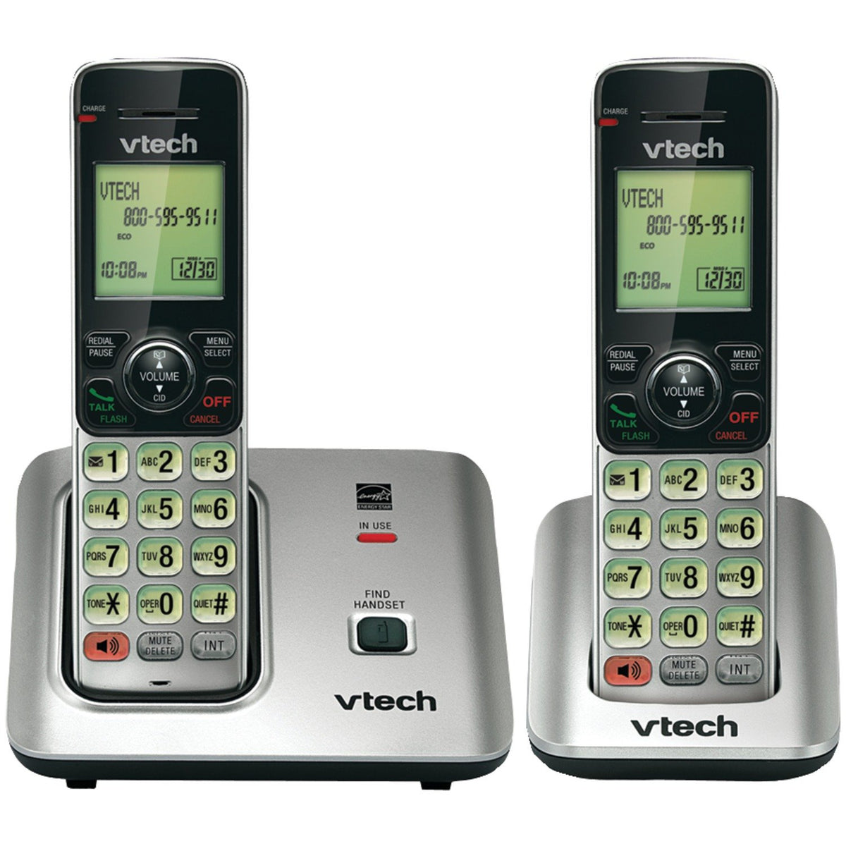CS6619-2 DECT 6.0 CORDLESS PHONE WITH 2 HANDSETS (80-8612-00) by VTech – 6.9" x 6.7" x 5.2", Plastic, Black, Silver, Model VTCS6619-2
