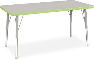 Jonti-Craft Berries 6403JCA130 Rectangle Activity Table - 24" X 48", A-Height - Freckled Gray/Key Lime/Gray