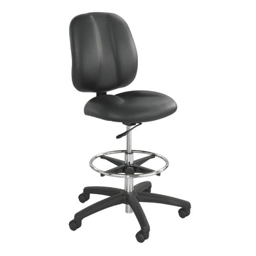Products Apprentice II Extended-Height Chair by Safco – 250 lbs, Vinyl, Black Vinyl, Model 7084BL