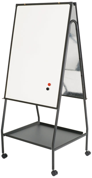 Wheasel, Double Sided Magnetic Dry Erase Porcelain Steel Whiteboard Easel, 65"H x 28.75"W x 27"D () by Best-Rite – 29"W x 31"H, Multi, White/Black