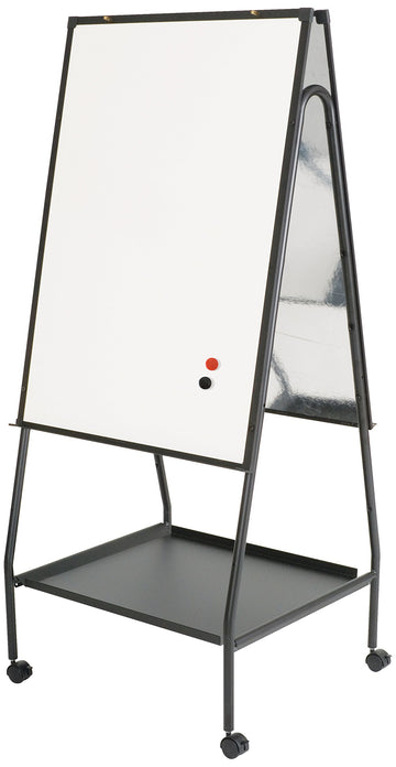 Wheasel, Double Sided Magnetic Dry Erase Porcelain Steel Whiteboard Easel, 65"H x 28.75"W x 27"D () by Best-Rite – 29"W x 31"H, Multi, White/Black