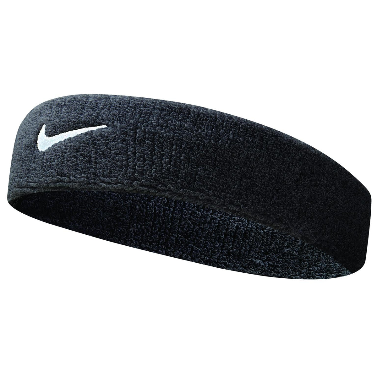 Swoosh Headband (Black/White by Nike – One Size, Cotton, black, Model NK282