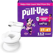 Training Pants + Night-Time Training Pants for Girls Bundle: Pull-Ups Training Pants, Size 3T-4T (32-40 lbs), 112 Count (4 Packs of 28) & My Size Potty Pro