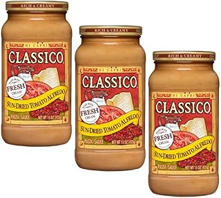 CLASSICO Pasta Sauce Sun-Dried Tomato Alfredo, 15 Oz (pack of 3)
