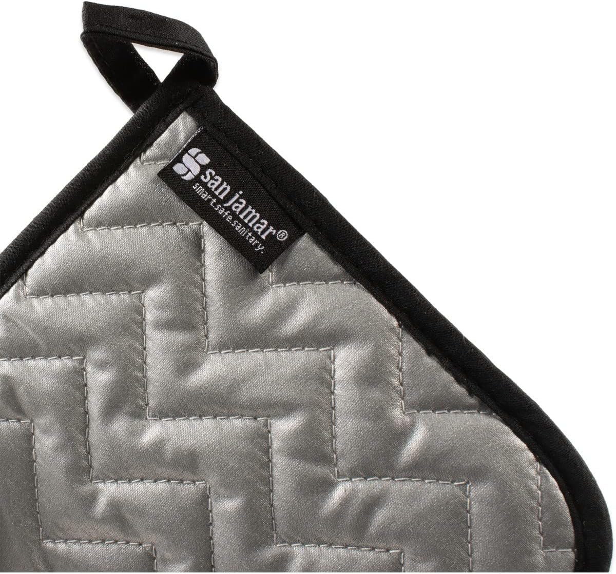 Silicone Pot Holder by San Jamar – Cotton/Silicone, Silver, Model 802SPH