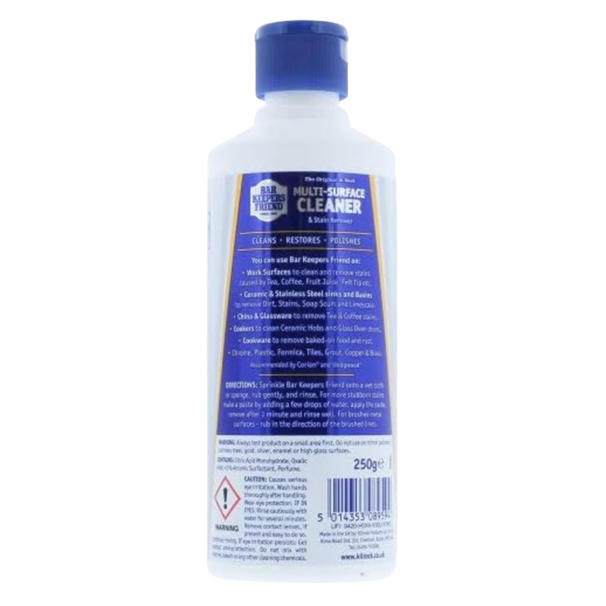 Universal Surface and Stain Remover Cleaner 250g by Bar Keepers Friend – 8.82 Ounce (Pack of 1), Plastic, 1 Pack, Model 1753-1