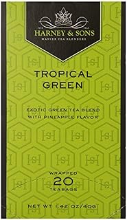 Harney & Sons Tea, Tropical Green, Prem, Pack of 6, Size - 20 BAG, Quantity - 1 Case