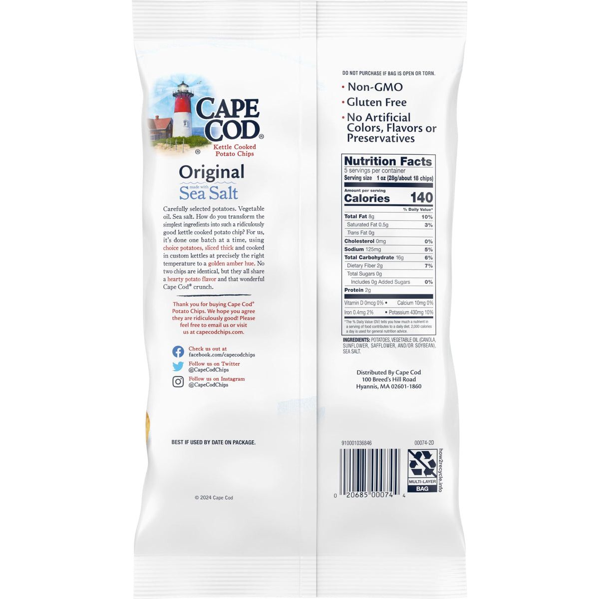 Cape Cod Original / 5 Ounce (Pack of 1) / 8 Potato