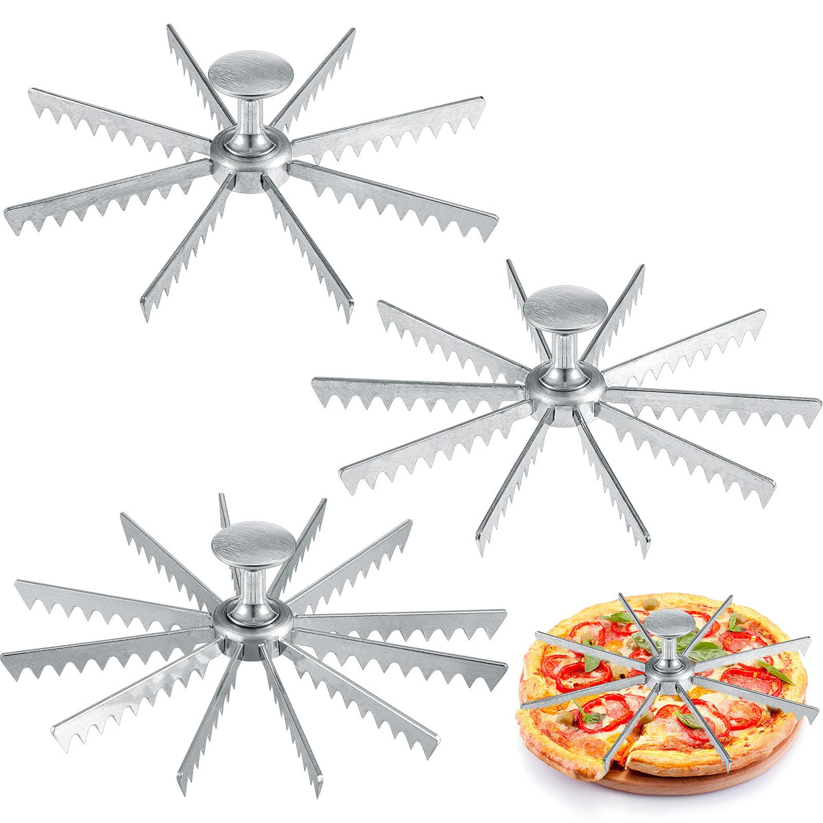 Hushee Cake Divider Set, Aluminum, 8 10 12 Slice Options