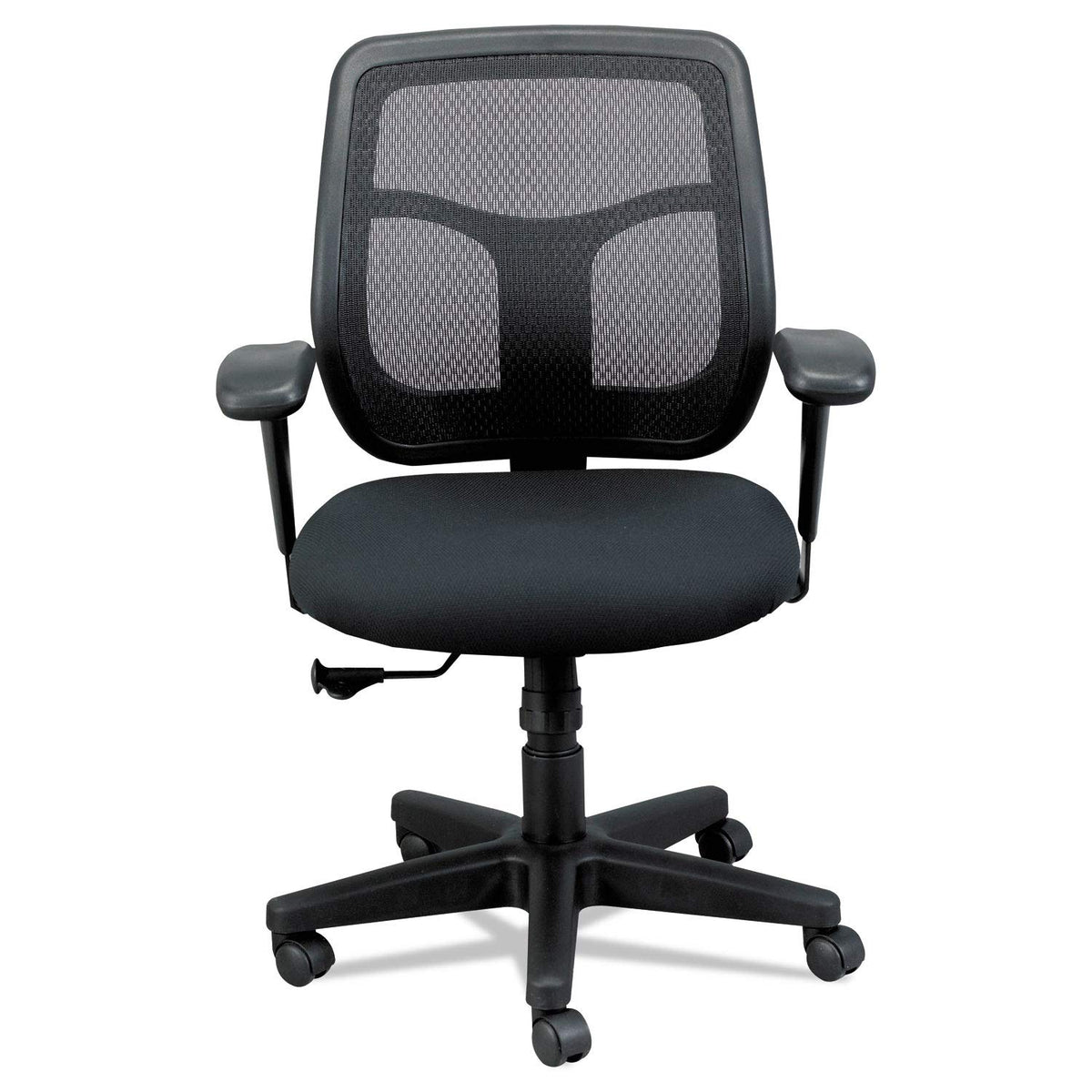 Seating Apollo Midback Swivel Chair by Eurotech – Medium, Textile, Black, Model MT9400-BK