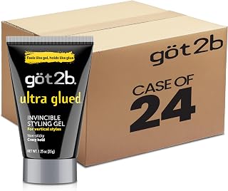 Got2B Glued Travel-Size Spiking Hair Gel, Strong Hold for On-the-Go Styling, Mini 1.25 oz Tubes, Ultra, (Pack of 24)
