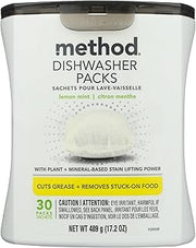 Method Dishwasher Detergent Packs, Lemon Mint, 30 count