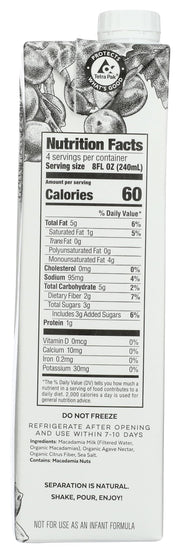 Organic Artisan Macadamia Milk 32 FO by Milkadamia – 32 Fl Oz (Pack of 1), Model 0850029134329