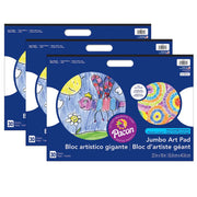 Prang Jumbo Art Pad by DIXON TICONDEROGA CO - PACON – 22 x 16 inches, Paper, White, Pack of 3, Model PAC4711-3