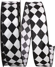 Reliant Ribbon 93611W-984-09K Diamond Dan 2 Wired Edge Ribbon, 1-1/2 Inch X 50 Yards, Black/White