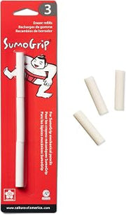 SAKURA SumoGrip Mechanical Pencil Eraser Refill, 3 Eraser Refills