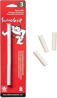 SAKURA SumoGrip Mechanical Pencil Eraser Refill, 3 Eraser Refills
