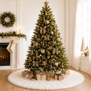 YEAHOME Faux Fur Tree Skirt, 48 Inch Diameter, White