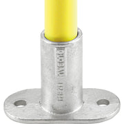 1" Size Rail Flange Pipe Fitting (1.375" Fitting I.D.) by Global Industrial – 2.5"L x 3.75"W x 3.75"H, Galvanized Iron, Gray, Model 798729
