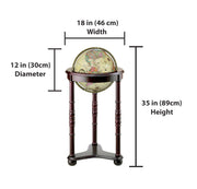 Globes Lancaster Illuminated Globe by Replogle – Large, Wood, Off-white, Model 85801