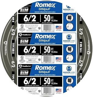 Southwire 28894422 6/2 NM-B Wire - Black (50FT.)