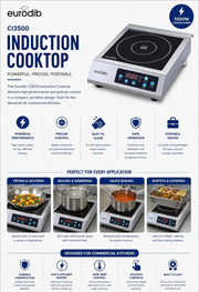Commercial Induction Cooktop by Eurodib – Stainless Steel, Model CI3500