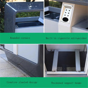 Compact Size Outdoor Double Bin Trash Common Areas Galvanised Steel Metal Garbage Can Splash-Proof by FYorbitH – One Size, One Color, Model FYorbitH