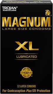 TROJAN Lubricated Magnum Condoms XL Large Size, 12 Count