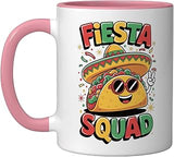Fiesta Squad Drinking Ceramic Mug, Pink/White, 11oz