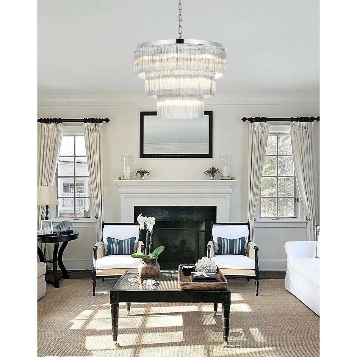 Harlow 18 Light Chandelier Chrome by Lighting Design – Iron, Chrome