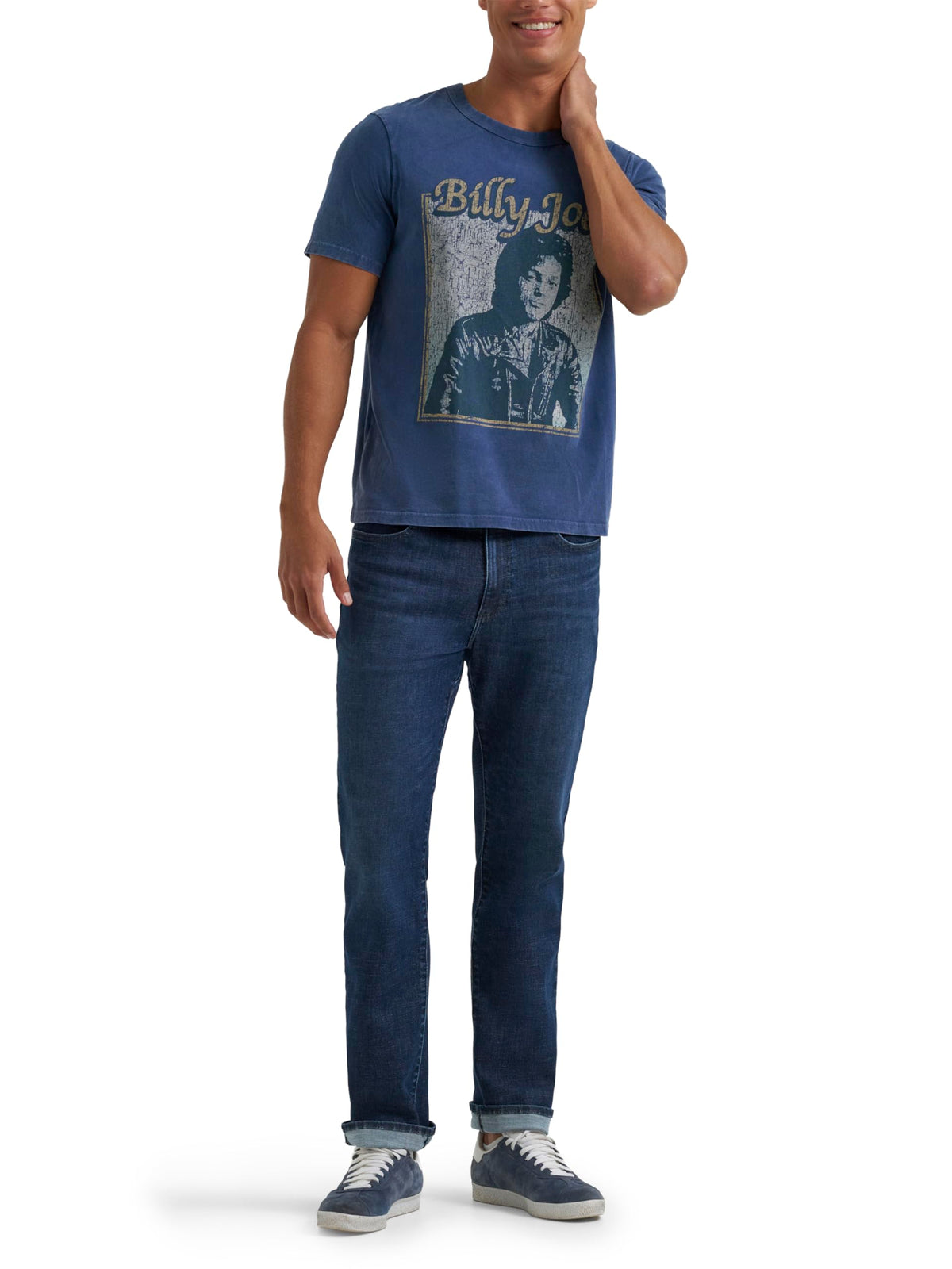 Men's Jukebox Favorites Graphic Tees by Lee – Cotton, Billy Joel Blue, Model 112385289