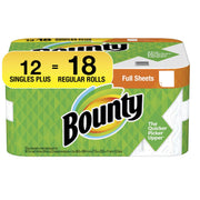 Bounty 1 / 12x12x12 Inch (Pack of 1) / White Paper Towels