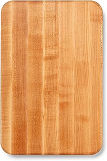 John Boos Chop-N-Slice Series Rectangular Wooden Maple Cutting Board | 18”x12" – 1.25” Thick, 8-lb Reversible Butcher Block with Eased Corners, Edge-Grain & Finger Grips – Made in the USA