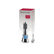 Electric Rechargeable Wine Opener with Base and Foil Cutter by Vinturi – Rechargeable, Plastic, Silver, Model V9046