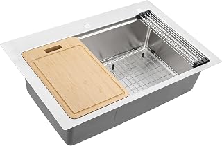Ruvati 33-in 16-Gauge Rounded Drop In Workstation Kitchen Sink - RVM5233
